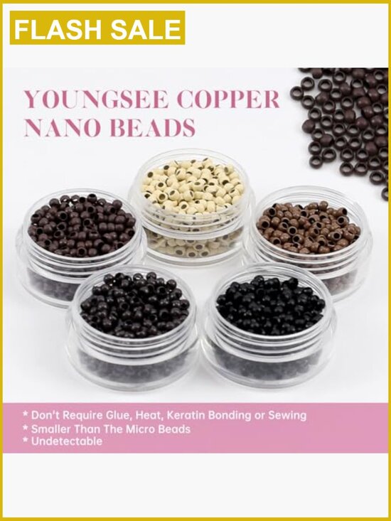 20in Nano Bead Hair Extensions Remy Human Hair 50 Strands 50g Invisible